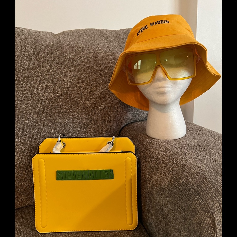 3 Piece Set Steve Madden Handbags Purses Crossbody Yellow